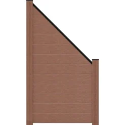 GroJa Steckzaun Solid Abgeschrägt 90 Cm X 180/90 Cm X 1,9 Cm Terra