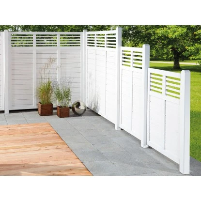 Sichtschutzzaun-Element Limone Mit Gitter Weiß 120 Cm X 90 Cm 3 Sichtschutzzaun-Element Limone Mit Gitter Weiß 120 Cm X 90 Cm