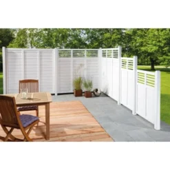 Sichtschutzzaun-Element Limone Mit Gitter Weiß 120 Cm X 90 Cm 6 Sichtschutzzaun-Element Limone Mit Gitter Weiß 120 Cm X 90 Cm -Günstiges Heissner Geschäft mone 90 x120 mit gitter 02