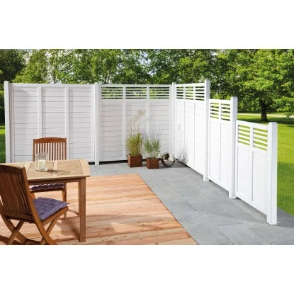 Sichtschutzzaun-Element Limone Mit Gitter Weiß 120 Cm X 90 Cm 4 Sichtschutzzaun-Element Limone Mit Gitter Weiß 120 Cm X 90 Cm – Bild 2